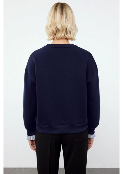 Kadın Bisiklet Yaka Düşük Kol Uzun Kollu Sweatshirt Fonksiyonel Dayanıklı Kaliteli Estetik fırsatları