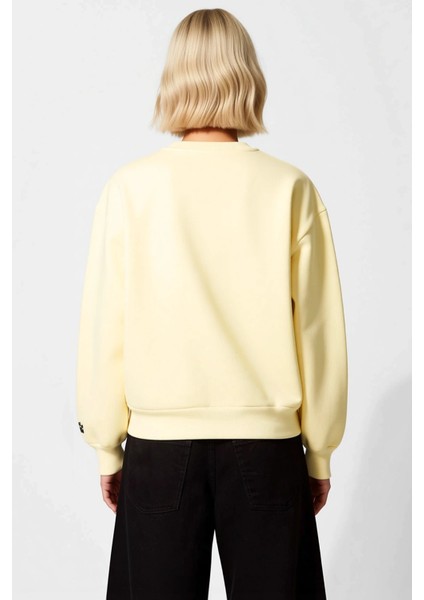 Kadın Bisiklet Yaka Düşük Kol Nakışlı Örme Sweatshirt Fonksiyonel Dayanıklı Kaliteli Rahat fırsatları