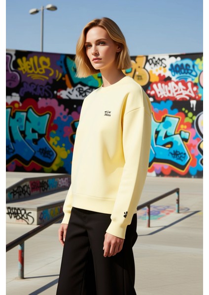 Kadın Bisiklet Yaka Düşük Kol Nakışlı Örme Sweatshirt Fonksiyonel Dayanıklı Kaliteli Rahat indirimleri