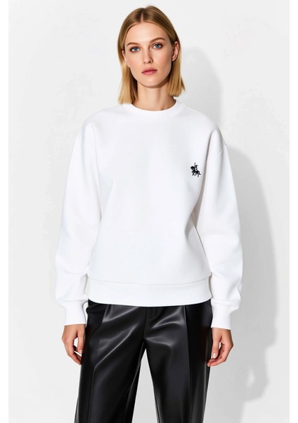 Kadın Bisiklet Yaka Düşük Kol %100 Pamuk Sweatshirt Fonksiyonel Dayanıklı Kaliteli Estetik modelleri