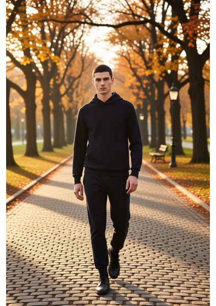 Erkek Kapüşonlu Standart Kol Ottoman Dokuma Regular Kalıp Sweatshirt Fonksiyonel Dayanıklı