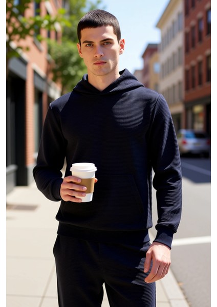 Erkek Kapüşonlu Standart Kol Ottoman Dokuma Regular Kalıp Sweatshirt Fonksiyonel Dayanıklı fiyatları