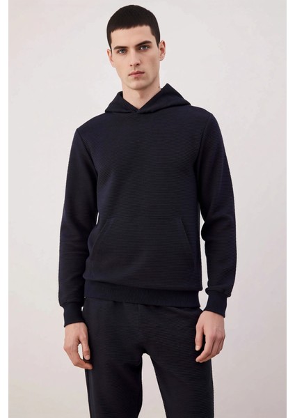 Erkek Kapüşonlu Standart Kol Ottoman Dokuma Regular Kalıp Sweatshirt Fonksiyonel Dayanıklı modelleri