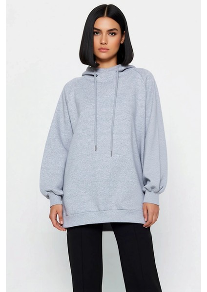 Kadın Kapüşonlu Düşük Kol Uzun Sweatshirt Fonksiyonel Dayanıklı Kaliteli Konforlu Estetik Şık modelleri