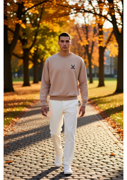 Erkek Bisiklet Yaka Düşük Kol Uzun Kol Sweatshirt Fonksiyonel Dayanıklı Kaliteli Konforlu Şık