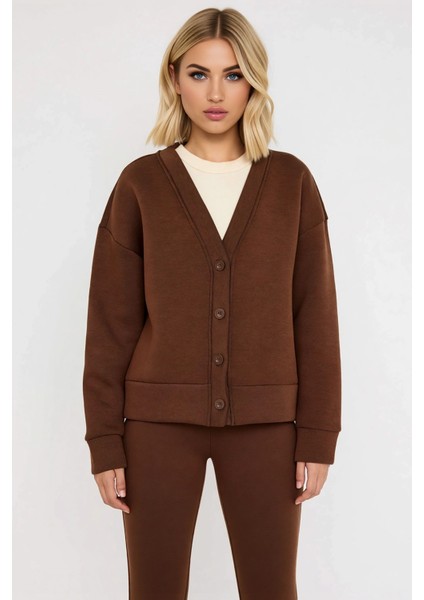 Kadın V Yaka Düşük Kol Uzun Kollu Geniş Kalıp Örme Üst Fonksiyonel Dayanıklı Kaliteli Spor modelleri