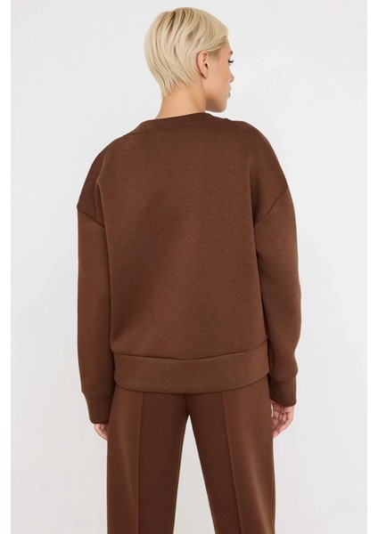 Kadın V Yaka Düşük Kol Uzun Kollu Geniş Kalıp Örme Üst Fonksiyonel Dayanıklı Kaliteli Spor fırsatları