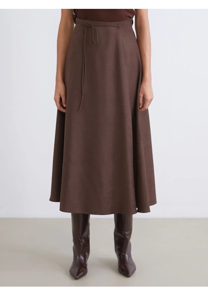 Lcw Vision Kahverengi Beli Fermuarlı Kloş Etek fiyatları