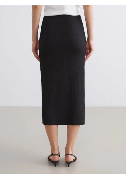 Lcw Vision Siyah Beli Lastikli Büzgülü Etek fırsatları