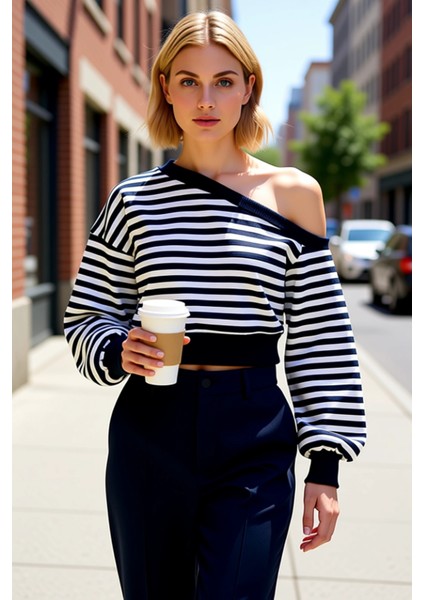 Kadın Asimetrik Yaka Düşük Kol Regular Kalıp Örme Sweatshirt Fonksiyonel Dayanıklı Estetik fiyatları