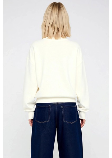 Kadın Bisiklet Yaka Düşük Kol Uzun Kollu Regular Kalıp Sweatshirt Fonksiyonel Dayanıklı Şık fırsatları