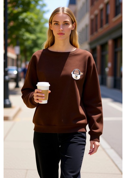 Kadın Bisiklet Yaka Düşük Kol Nakışlı Normal Kesim Örme Sweatshirt Fonksiyonel Dayanıklı Şık fiyatları