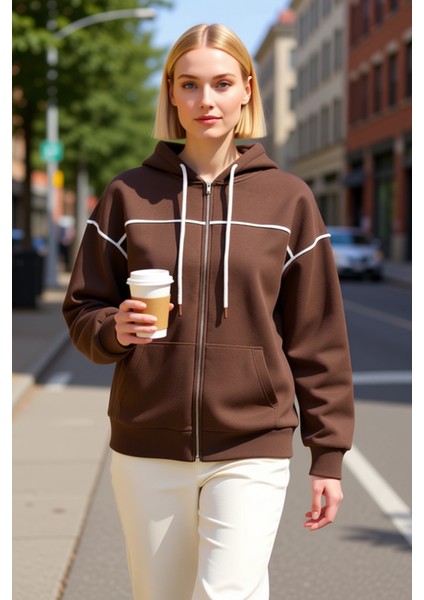 Kadın Kapüşonlu Fermuarlı Düşük Kol Sweatshirt Fonksiyonel Dayanıklı Kaliteli Konforlu Şık fiyatları