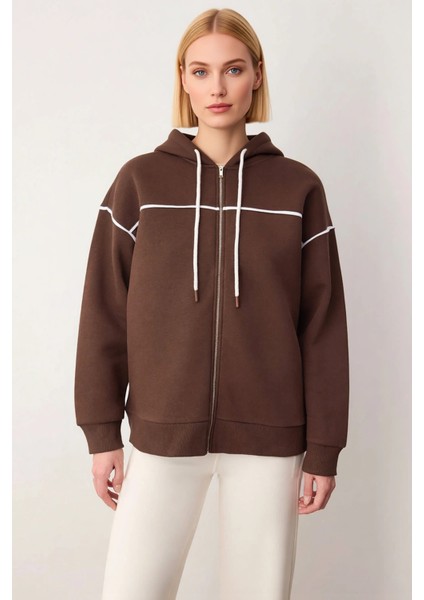 Kadın Kapüşonlu Fermuarlı Düşük Kol Sweatshirt Fonksiyonel Dayanıklı Kaliteli Konforlu Şık modelleri