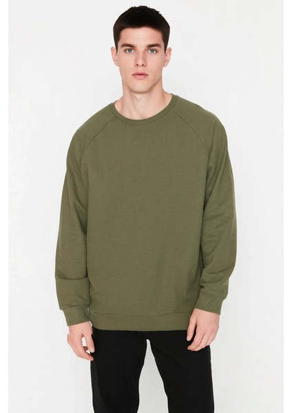 Erkek Bisiklet Yaka Reglan Kol Oversize Kalıp Sweatshirt Fonksiyonel Dayanıklı Kaliteli Şık modelleri