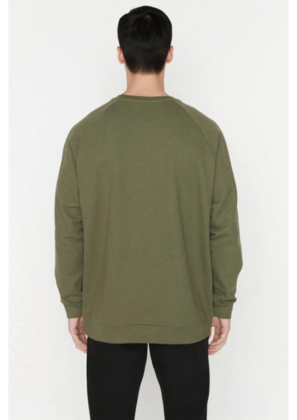 Erkek Bisiklet Yaka Reglan Kol Oversize Kalıp Sweatshirt Fonksiyonel Dayanıklı Kaliteli Şık fırsatları
