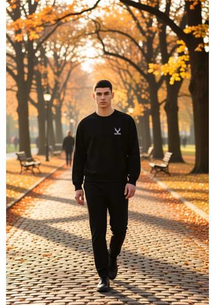 Erkek Bisiklet Yaka Düşük Kol Uzun Kol Sweatshirt Fonksiyonel Dayanıklı Kaliteli Konforlu Şık