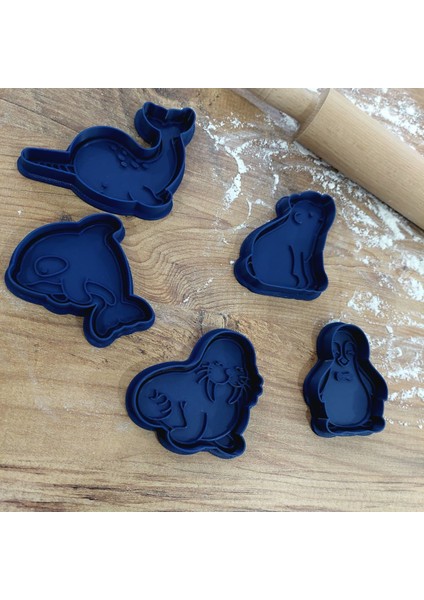 Kutup Hayvanları Temalı 5'li Kurabiye Kalıbı Seti - Kil, Oyun Hamuru Damga Kesici Şekillendirici❄️🐧 fiyatları