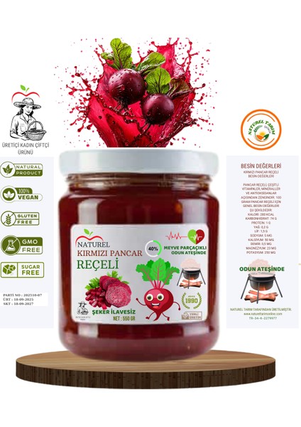 Naturel Kırmızı Pancar Reçeli 550 gr
