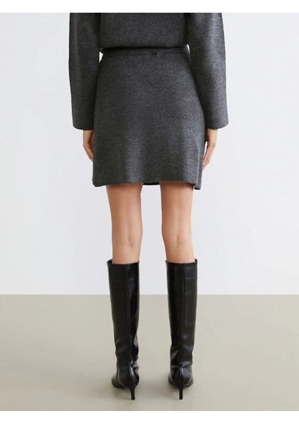 Lcw Vision Antrasit Beli Lastikli Triko Mini Etek fırsatları