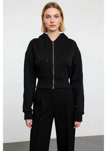 Kadın Kapüşonlu Fermuarlı Uzun Kollu Örme Sweatshirt Fonksiyonel Dayanıklı Kaliteli Modern modelleri