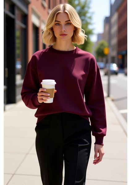 Kadın Bisiklet Yaka Düşük Kol Uzun Kollu Regular Kalıp Sweatshirt Fonksiyonel Dayanıklı Şık fiyatları