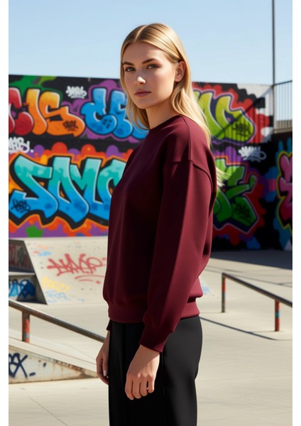 Kadın Bisiklet Yaka Düşük Kol Regular Kalıp Örme Sweatshirt Fonksiyonel Dayanıklı Kaliteli fırsatları