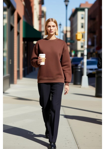 Kadın Bisiklet Yaka Düşük Kol Regular Kalıp Örme Sweatshirt Fonksiyonel Dayanıklı Kaliteli fiyatları