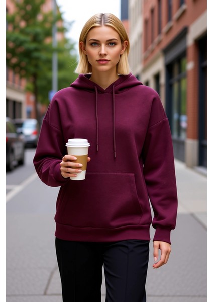 Kadın Kapüşonlu Düşük Kol Oversize Sweatshirt Fonksiyonel Dayanıklı Kaliteli Konforlu Spor fiyatları