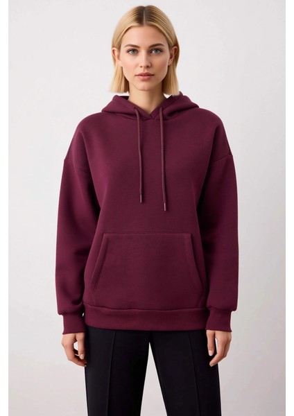 Kadın Kapüşonlu Düşük Kol Oversize Sweatshirt Fonksiyonel Dayanıklı Kaliteli Konforlu Spor modelleri