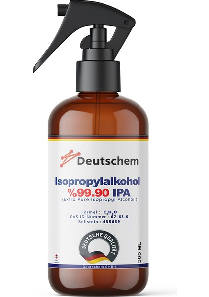 Dolar Kimya Deutschem İzopropil Alkol | 500 ml sprey başlıklı (extra saf %99,ipa,izopropanol)
