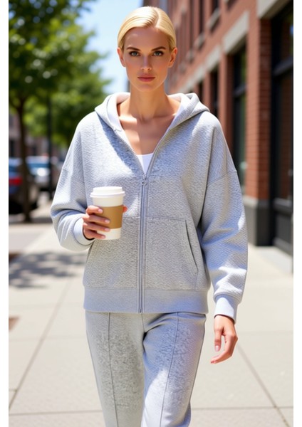 Kadın Kapüşonlu Fermuarlı Düşük Kol Örme Sweatshirt Fonksiyonel Dayanıklı Kaliteli Estetik fiyatları