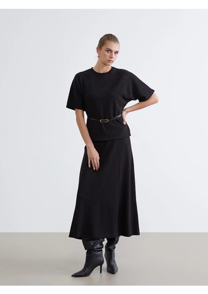 Lcw Vision Siyah Beli Lastikli A Kesim Etek