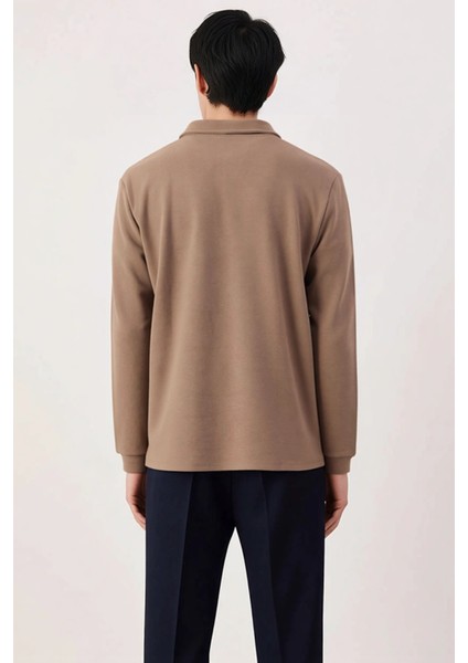 Erkek Polo Yaka Fermuarlı Cep Detaylı %100 Pamuk Sweatshirt Fonksiyonel Dayanıklı Kaliteli fırsatları