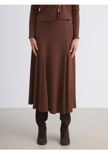 Soulife Kahverengi Beli Lastikli Dokulu Pileli Etek fiyatları