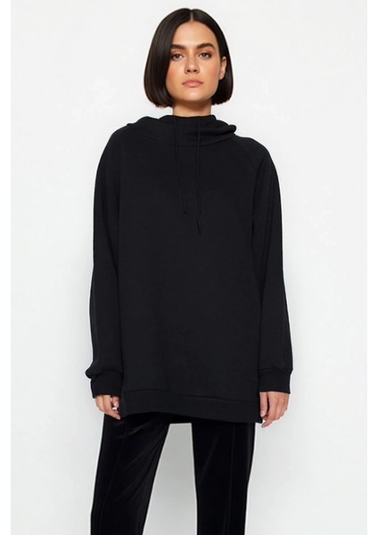 Kadın Kapüşonlu Düşük Kol Uzun Sweatshirt Fonksiyonel Dayanıklı Kaliteli Konforlu Estetik Şık modelleri