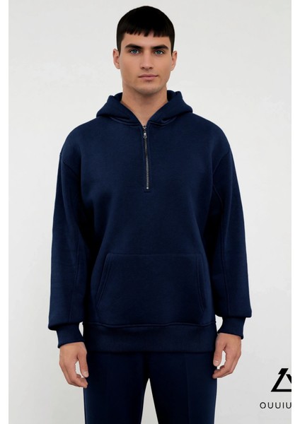 Erkek Kapüşonlu Fermuarlı Düşük Kol Uzun Kollu Kalıp Sweatshirt Fonksiyonel Dayanıklı Spor modelleri