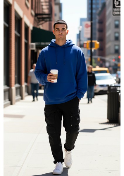 Erkek Kapüşonlu Düşük Kol Uzun Kollu Oversize Kalıp Sweatshirt Fonksiyonel Dayanıklı Rahat fiyatları