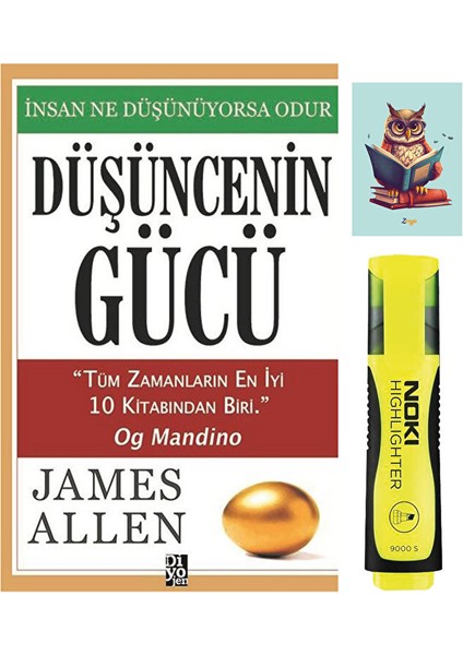 Düşüncenin Gücü - James Allen 9786056949586 - Sarı Fosforlu Kalem - Not Defterli Seti