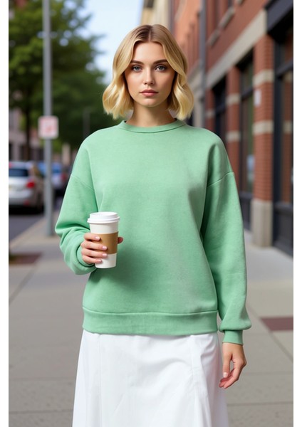 Kadın Bisiklet Yaka Düşük Kol Oversize Kalın Örme Sweatshirt Fonksiyonel Dayanıklı Estetik fiyatları