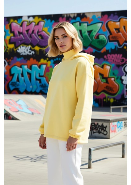 Kadın Kapüşonlu Düşük Kol Uzun Kollu Geniş Kalıp Sweatshirt Fonksiyonel Dayanıklı Kaliteli indirimleri