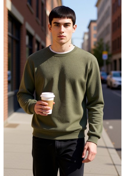 Erkek Bisiklet Yaka Standart Kol Regular Kalıp Sweatshirt Fonksiyonel Dayanıklı Kaliteli Şık fiyatları