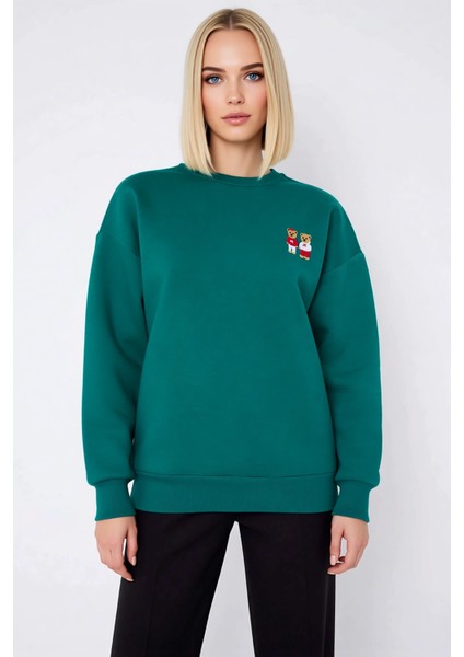 Kadın Bisiklet Yaka Düşük Kol Oversize Sweatshirt Fonksiyonel Dayanıklı Kaliteli Konforlu Şık modelleri