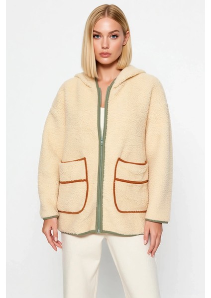 Kadın Kapüşonlu Düşük Kol Fermuarlı Peluş Sweatshirt Fonksiyonel Dayanıklı Kaliteli Modern modelleri