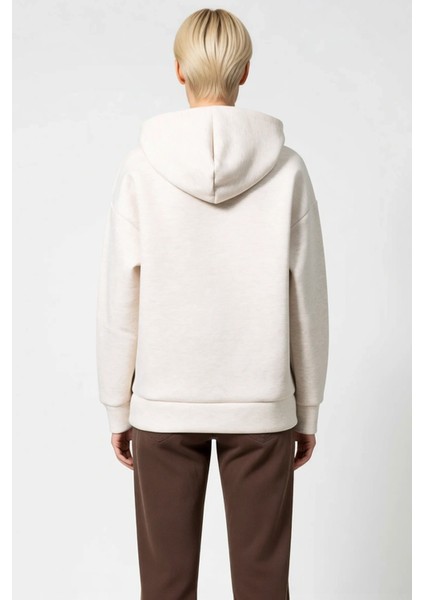 Kadın Kapüşonlu Düşük Kol Geniş Kalıp Örme Sweatshirt Fonksiyonel Dayanıklı Kaliteli Rahat fırsatları