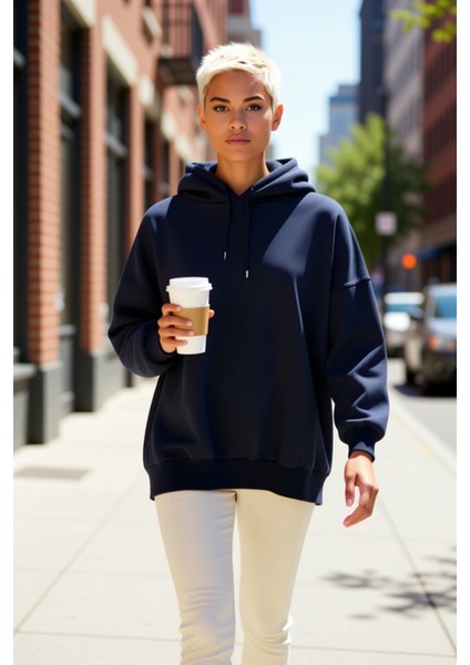 Kadın Kapüşonlu Düşük Kol Örme Geniş Kalıp Sweatshirt Fonksiyonel Dayanıklı Kaliteli Rahat fiyatları