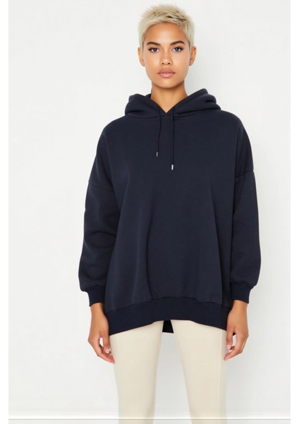 Kadın Kapüşonlu Düşük Kol Örme Geniş Kalıp Sweatshirt Fonksiyonel Dayanıklı Kaliteli Rahat modelleri