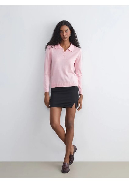 Lcw Vision Siyah Beli Lastikli Mini Etek