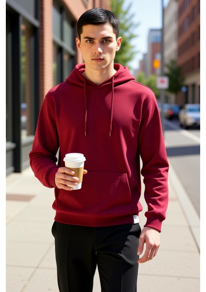 Erkek Kapüşonlu Standart Kol Regular Kalıp Slogan Desenli Sweatshirt Fonksiyonel Dayanıklı fiyatları