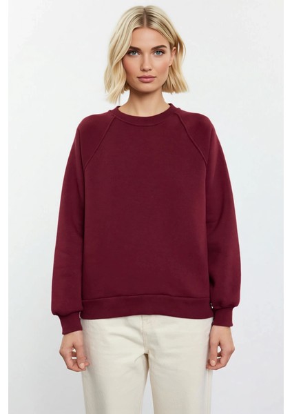 Kadın Bisiklet Yaka Reglan Kol Düz Örme Sweatshirt Fonksiyonel Dayanıklı Kaliteli Konforlu modelleri